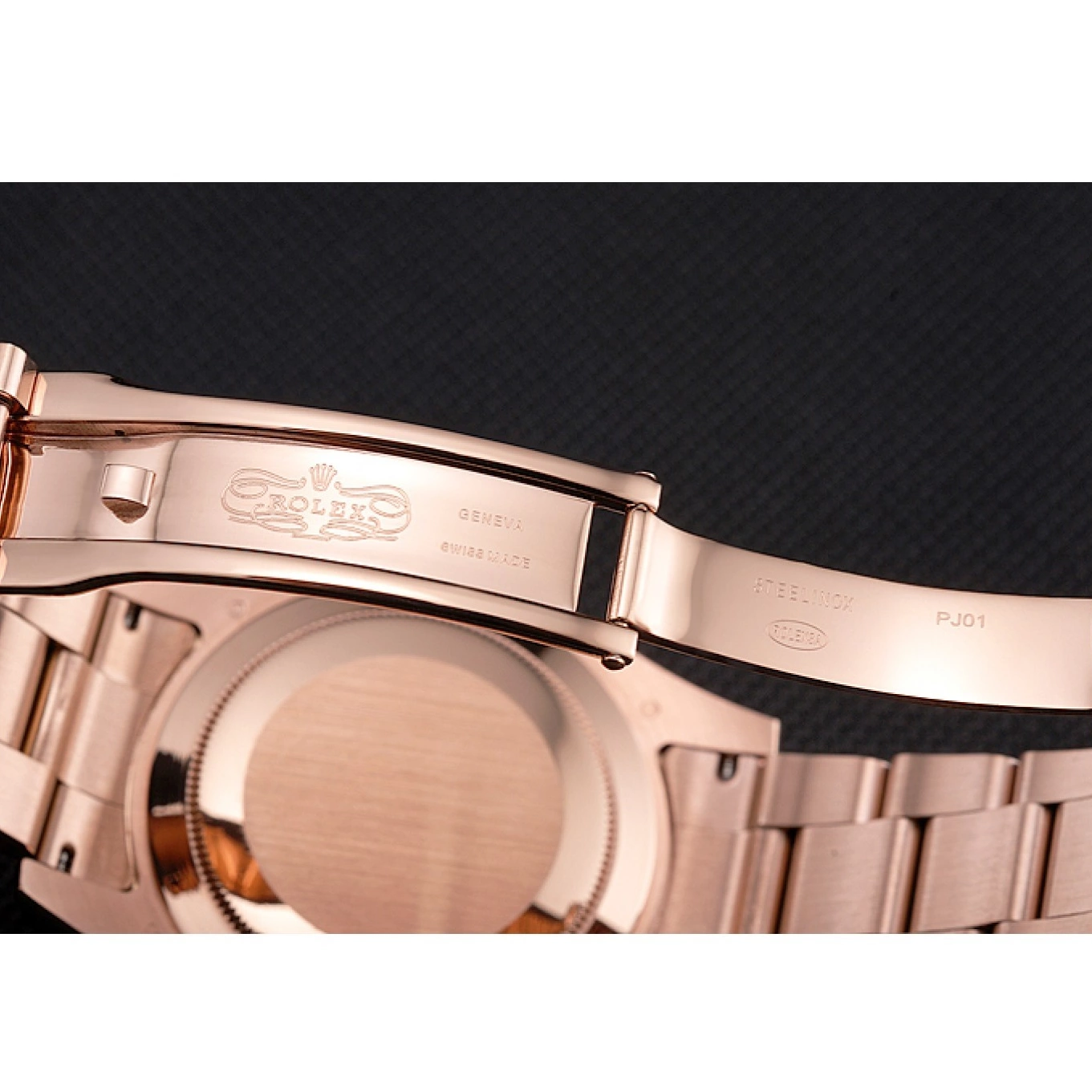 AAA replica watch Brown Case Rose Dweller Gold Dial Rolex Ad Sky Bracelet 0629